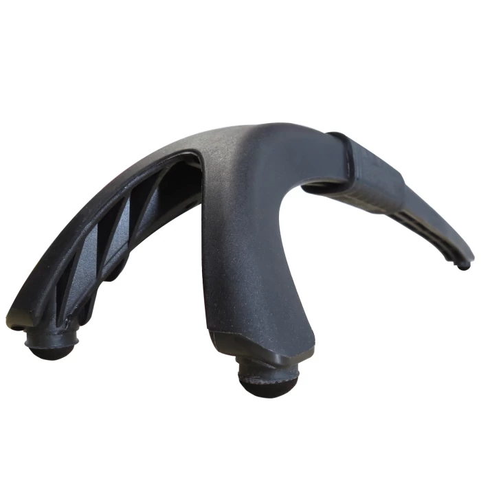 Black plastic woodworking push block with ergonomic handle for workshop safety