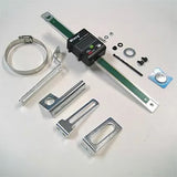 Digital readout kit with mounting hardware for woodworking tools on white background