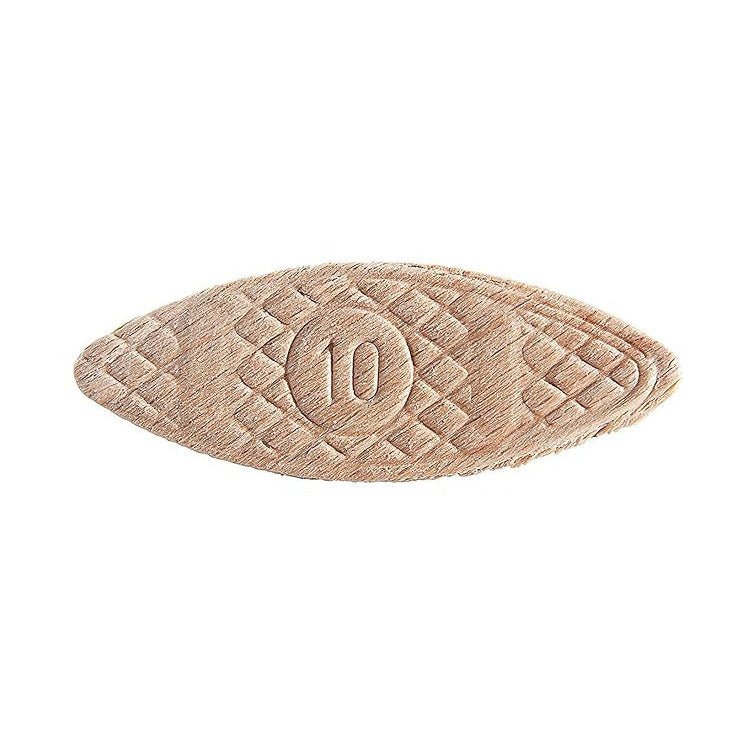 Size 10 wood biscuit joiner for woodworking, oval shape with textured surface