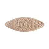 Size 10 wood biscuit joiner for woodworking, oval shape with textured surface