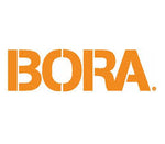 BORA logo in bold orange text on white background