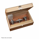 Wooden storage box for router bits with foam insert and metal latch, router bits not included
