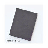 320 grit brown sanding sheet for woodworking on white background