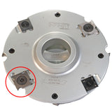 Carbide insert router bit blade for woodworking with circular metal body and sharp cutting edges