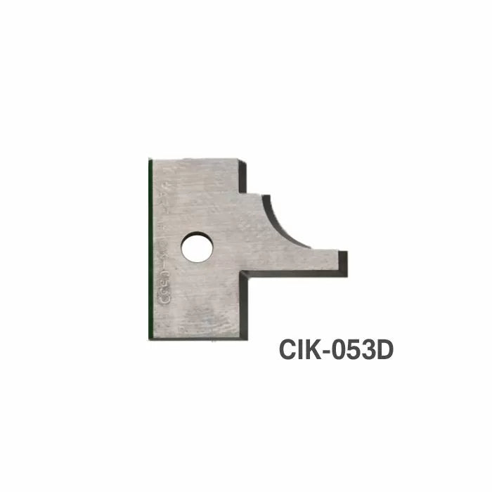 CIK-053D woodworking insert knife for molding cutterhead, metal tool piece on white background