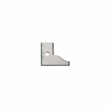 Replacement carbide insert for woodworking cutting tools, rectangular with curved edge