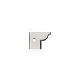 Curved carbide router bit insert for woodworking, isolated on white background