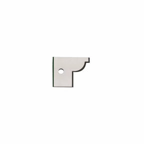Curved carbide router bit insert for woodworking, isolated on white background