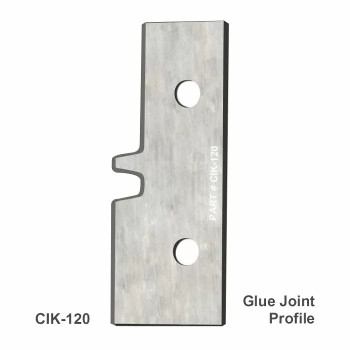 Glue joint profile carbide insert knife CIK-120 for woodworking joinery.