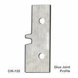 Glue joint profile carbide insert knife CIK-120 for woodworking joinery.