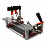 Woodworking coping sled jig with handles and clamps for router table precision cutting