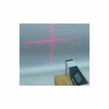 Digital angle gauge projecting red laser cross lines for precise woodworking alignment