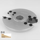 Standard DX profile woodworking shaper cutter head with replaceable carbide tips