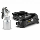 Wagner HVLP spray system with spray gun, hose, and turbine for woodworking finishing