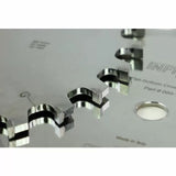 Close-up of precision carbide saw blade teeth for woodworking, showing flat-top grind