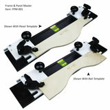 Frame and panel template jig for woodworking with panel and rail templates attached