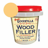 Goodfilla maple wood filler 8 oz tub with paint swatch, water-based for wood repair