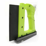 Green woodworking edge guide tool with ruler, designed for precise cutting and measurements
