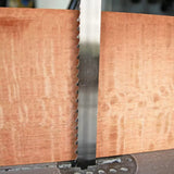 Bandsaw blade cutting hardwood for precise woodworking