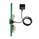 Digital readout fence position indicator for woodworking router table, with mounting brackets and LCD display