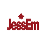 JessEm logo in red text with a maple leaf, woodworking tools branding