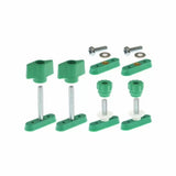 Green woodworking jig knob and hardware kit for router table or saw fence setup