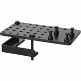 Adjustable metal jig with clamp and multiple holes for woodworking precision setup