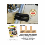 Precision router dado jig for woodworking, ideal for rabbets, dadoes, mortises, and plywood cuts