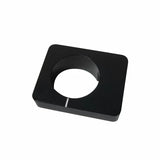 Square black router table insert ring with center hole for woodworking tools