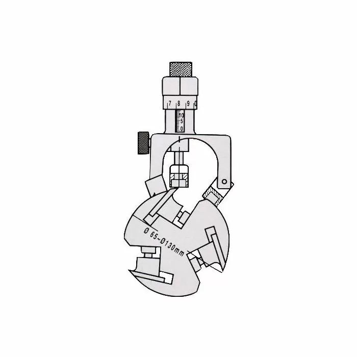 Diagram of an adjustable inside micrometer for precise internal measurements, 65-130mm range