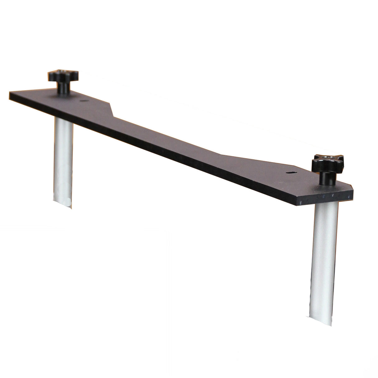 Router table fence height extension with black top and adjustable knobs for woodworking.