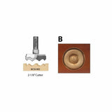 2-1/8 inch router cutter diagram and example wood rosette profile for woodworking