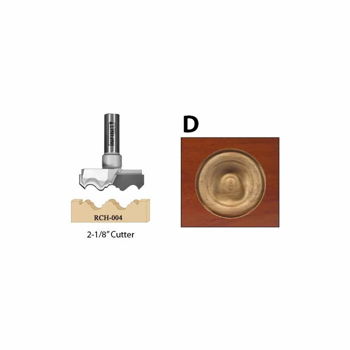 2-1/8 inch router bit cutter RCH-004 with wood rosette carving sample D