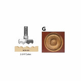 2-3/4 inch router bit RCH-101 and sample wood rosette profile for woodworking