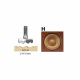 2-3/4 inch woodworking router cutter with decorative rosette pattern example