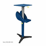 Adjustable steel machine base stand with blue and black finish for woodworking tools