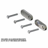 Aluminum brackets and four hex head cap screws for woodworking assembly