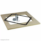 Router table template kit with MDF insert, router bit, alignment tool, and mounting plate