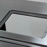 Precision router table top with rectangular mounting plate opening for woodworking