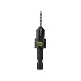 Woodworking countersink drill bit with hex shank and adjustable stop collar