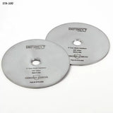 Pair of 5-inch saw blade stabilizers for 5/8" arbor, chrome finish, woodworking tool accessory