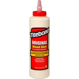 Titebond Original Wood Glue 16 oz bottle for woodworking, labeled for interior use