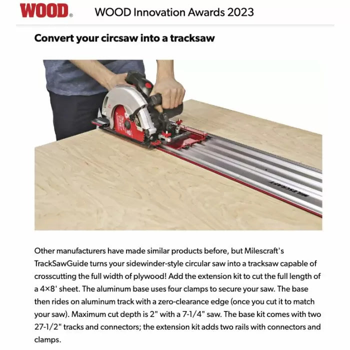 Circular saw with track guide cutting plywood for woodworking precision, hands operating tool